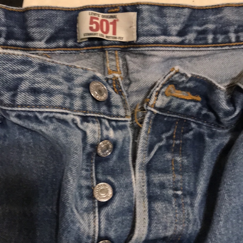 Levi’s Original 501 distressed red tag jeans 38X34 - Picture 4 of 12